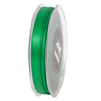 JAM Paper® Double Faced Satin Ribbon, 3/8 Inch Wide x 25 Yards, Emerald Green, Sold Individually (803SAEMGR25)