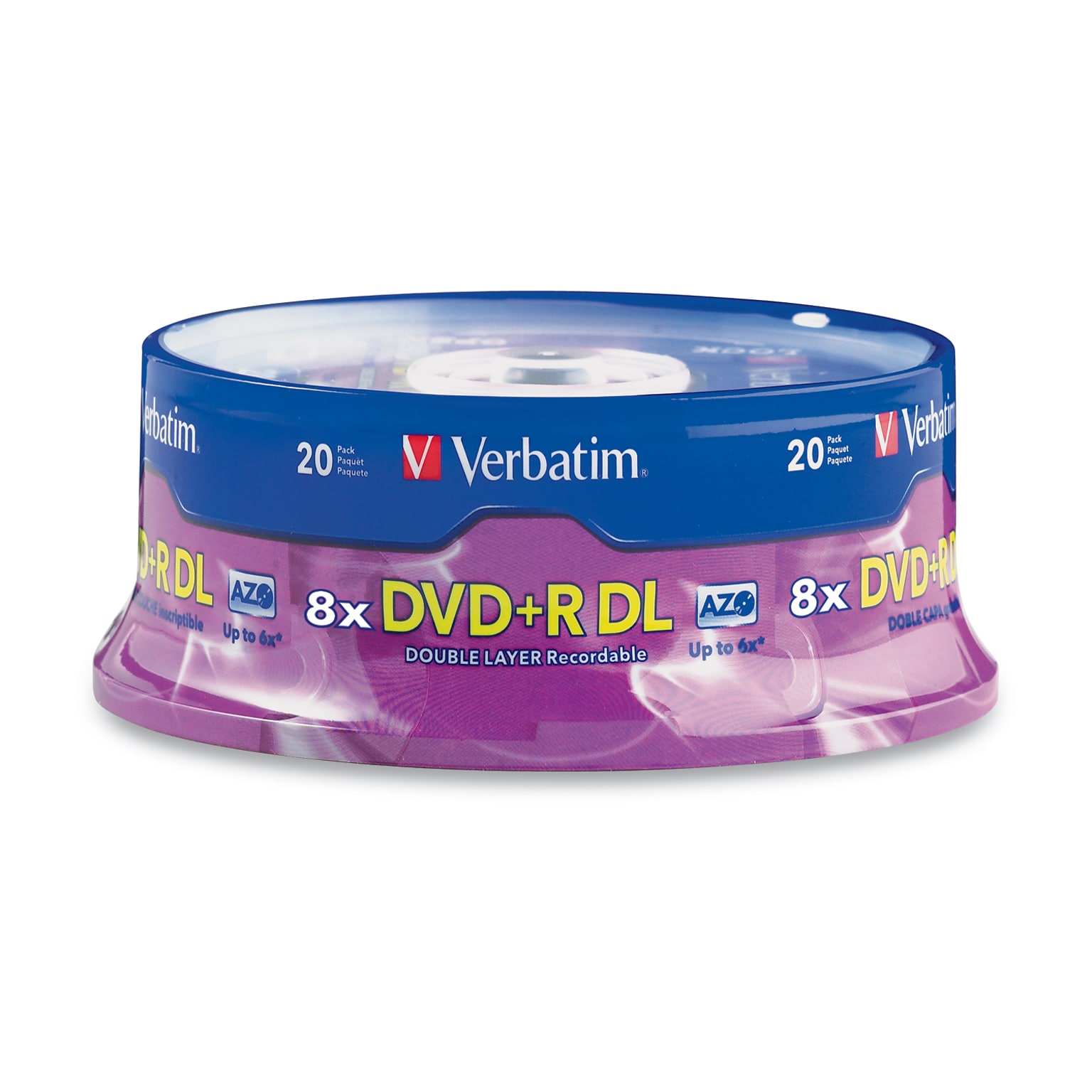 Verbatim® AZO™ 8.5GB Dual Layer Spindle  DVD+R, Spindle, 20/Pack