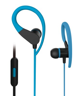 Sport2 Wired Stereo Over Ear In Ear Noise Isolating Sweatproof Headphones Earbuds - Blue