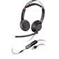 Plantronics Blackwire 5220 USB-A Wired Noise Canceling Stereo On Ear Computer Headset, Black (207576-01)