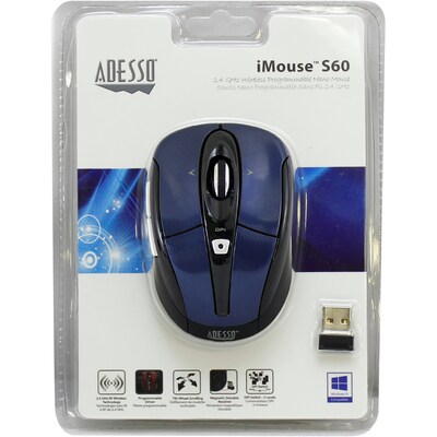 Adesso iMouse iMouseS60L Wireless Optical Mouse, Blue