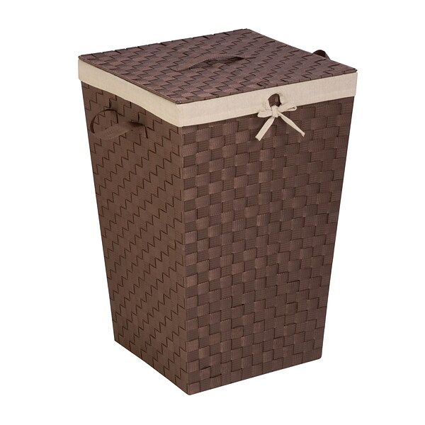 Honey Can Do Decorative Woven Hamper with Lid, Java Brown (HMP-02980)