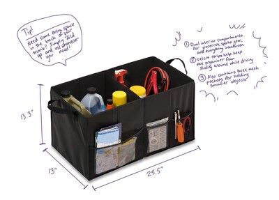 Honey Can Do Folding Car Trunk Organizer, Black (SFT-01166)