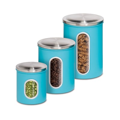 Honey Can Do Nested Kitchen Storage Canisters, Three Pieces, Blue (KCH-01312)