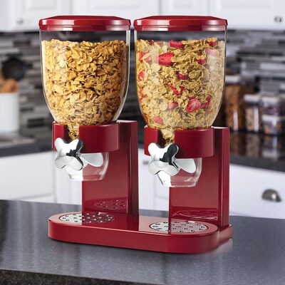 Honey Can Do Double Cereal Dispenser, Red/Chrome (KCH-06125)