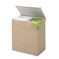 Honey Can Do Large Dual Laundry Hamper with Lid, Natural Resin (HMP-01367)