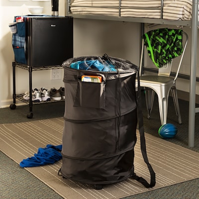 Honey Can Do Pop-Up Laundry Bin and Hamper with Wheels, Black (HMP-01454)