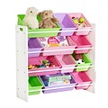 Honey Can Do Kids Toy Room Storage Organizer with Totes, White/Pastel (SRT-01603)