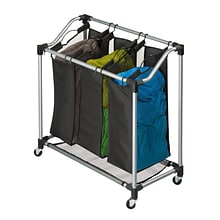 Honey Can Do Triple Laundry Sorter with Mesh Bags, Steel/Black (SRT-01641)