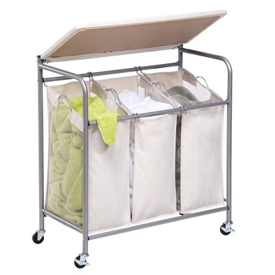 Honey Can Do Rolling Laundry Sorter with Ironing Board (SRT-01196)