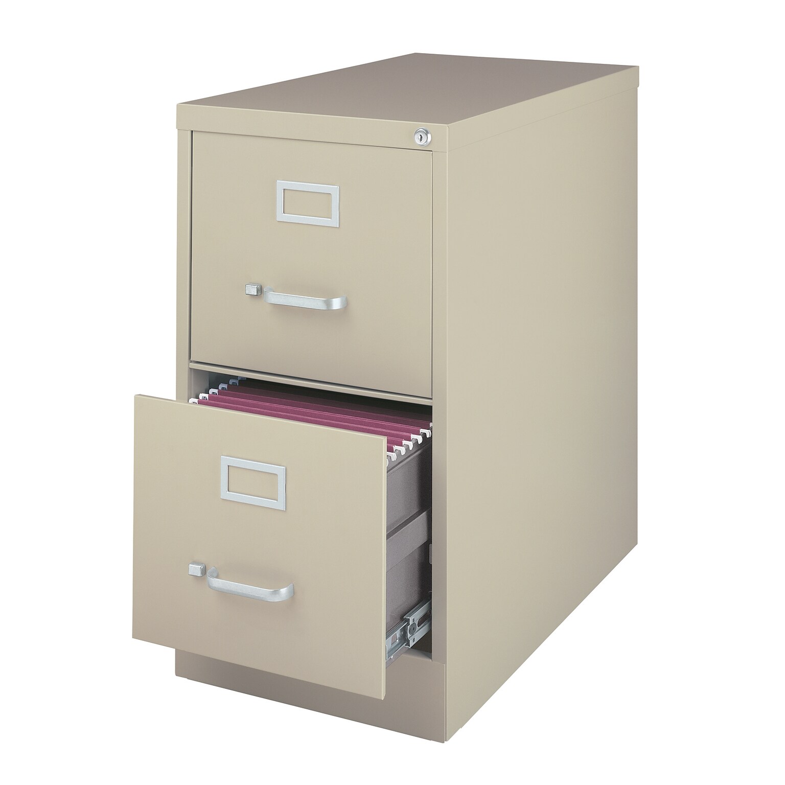 2-Drawer Vertical File Cabinet, Letter-Size, Putty, 26.5 Deep (14415)