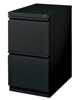 2-Drawer Mobile File Cabinet with Wheels, Black, 23 Deep (19306)