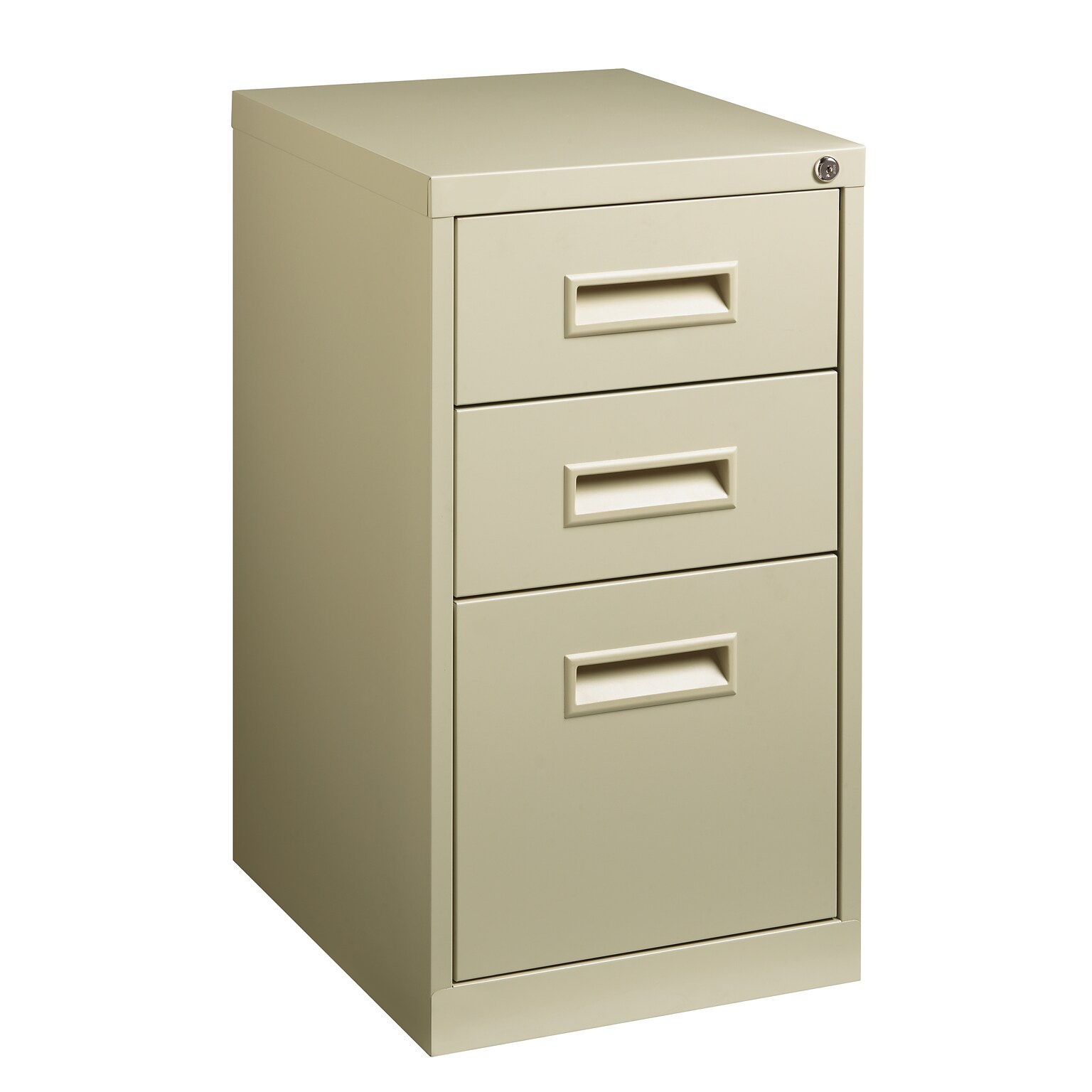 3-Drawer Mobile Pedestal File Cabinet, Letter-Size, Putty, 19 Deep (19527)