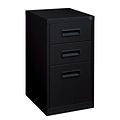3-Drawer Mobile File Cabinet with Wheels, Black, 19 Deep (19528)