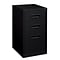 3-Drawer Mobile File Cabinet with Wheels, Black, 19 Deep (19528)