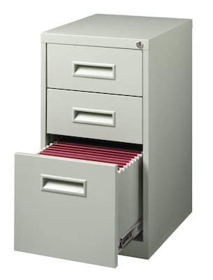 3-Drawer File Cabinet with Wheels, Gray, 19 Deep (19529)