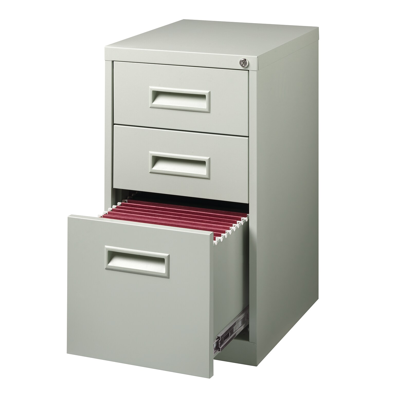 3-Drawer File Cabinet with Wheels, Gray, 19 Deep (19529)