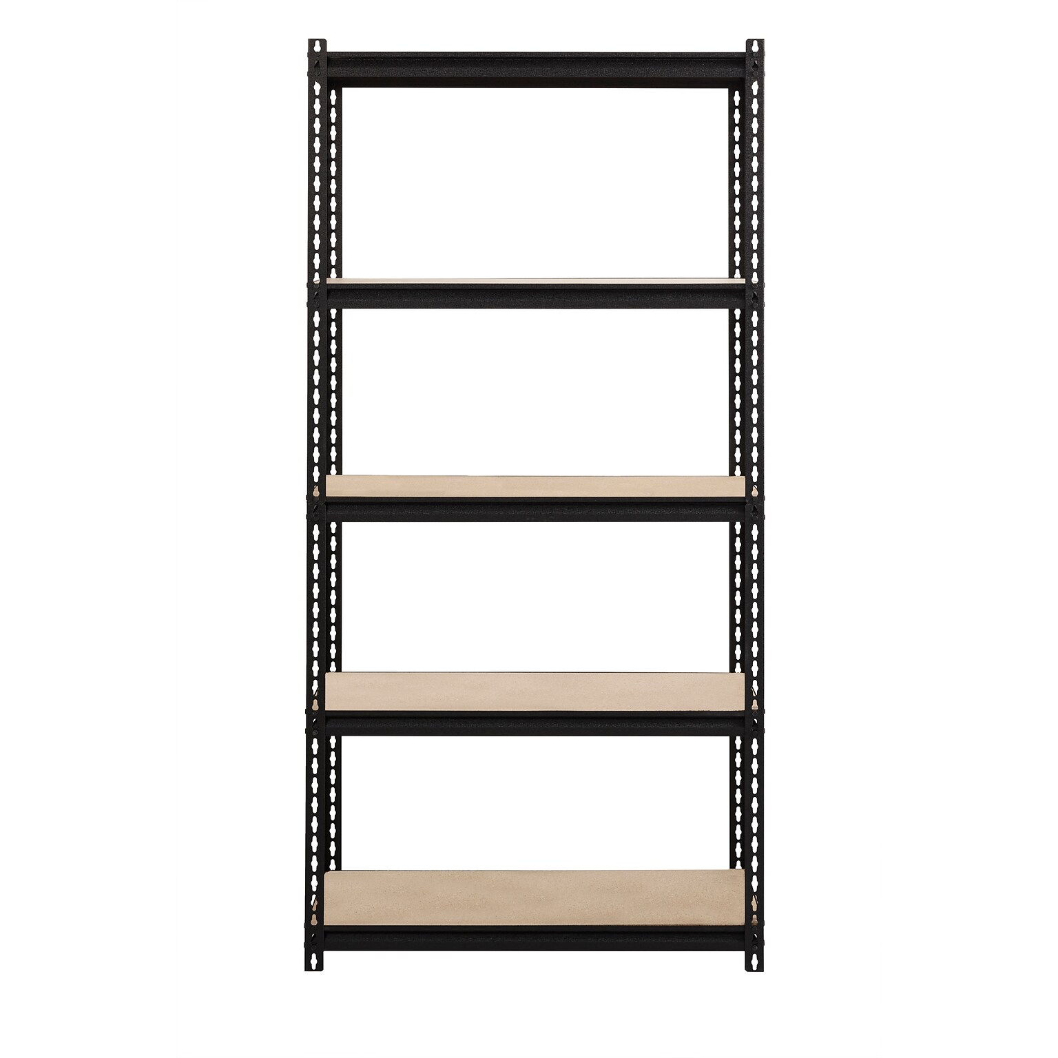 Iron Horse 2300 lb. Rivet Series 5-Shelf Metal/Particle Board Shelving Unit, 36 W, Black (20992)