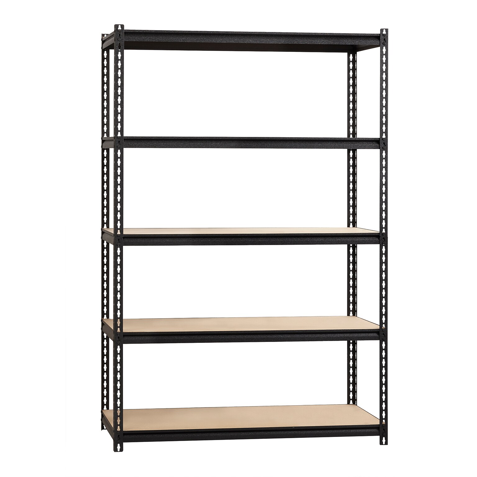 Iron Horse 2300 lb. Rivet Series 5-Shelf Metal/Particle Board Shelving Unit, 48 W, Black (20993)