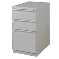 Hirsh HL10000 Series 3-Drawer Mobile Pedestal File Cabinet w/Full-Width Pulls and Wheels, Letter-Width, Platinum, 20 D (21856)
