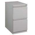 Hirsh HL10000 Series 2-Drawer Mobile Pedestal File Cabinet w/Full-Width Pull and Wheels, Letter-Width, Platinum, 20D (21857)