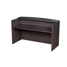 Boss Office Products Reception Desk, 71W x 30/36D x 42H, Driftwood