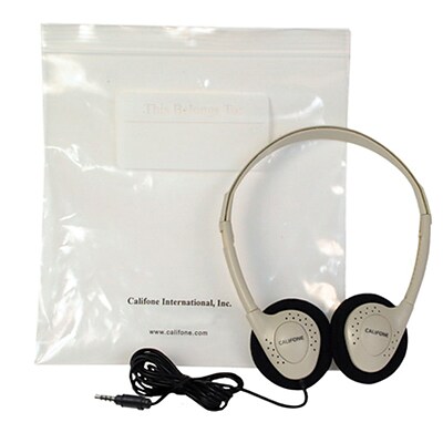 Califone® Individual Storage Noise Canceling Stereo Headphone, White (CA-2)