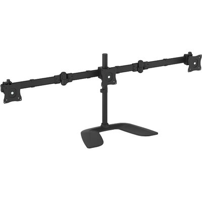 StarTech Triple-Monitor Desktop Stand, Articulating Adjustable Monitor, Up to 27, Black (ARMBARTRIO2)