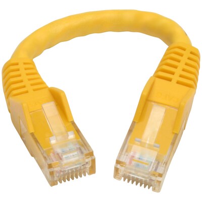 Tripp Lite Cat6 GbE Gigabit Ethernet Snagless Molded Patch Cable UTP Yellow RJ45 M/M 6in 6 (N201-06