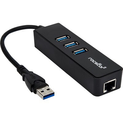 Rocstor Premium 3-Port USB 3.0 Hub, Black (Y10A179-B1)