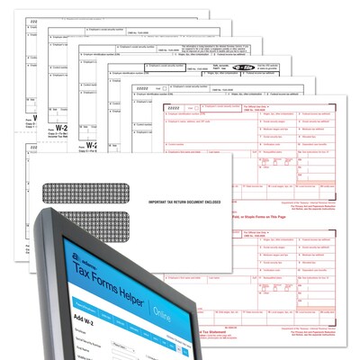 TOPS W-2 Tax Form Kit with Software, 6 Part, White, 8 1/2 x 11, 25 Forms of: Copy A, B, C, D, 1, 2 and Envelopes (5650E25WS)