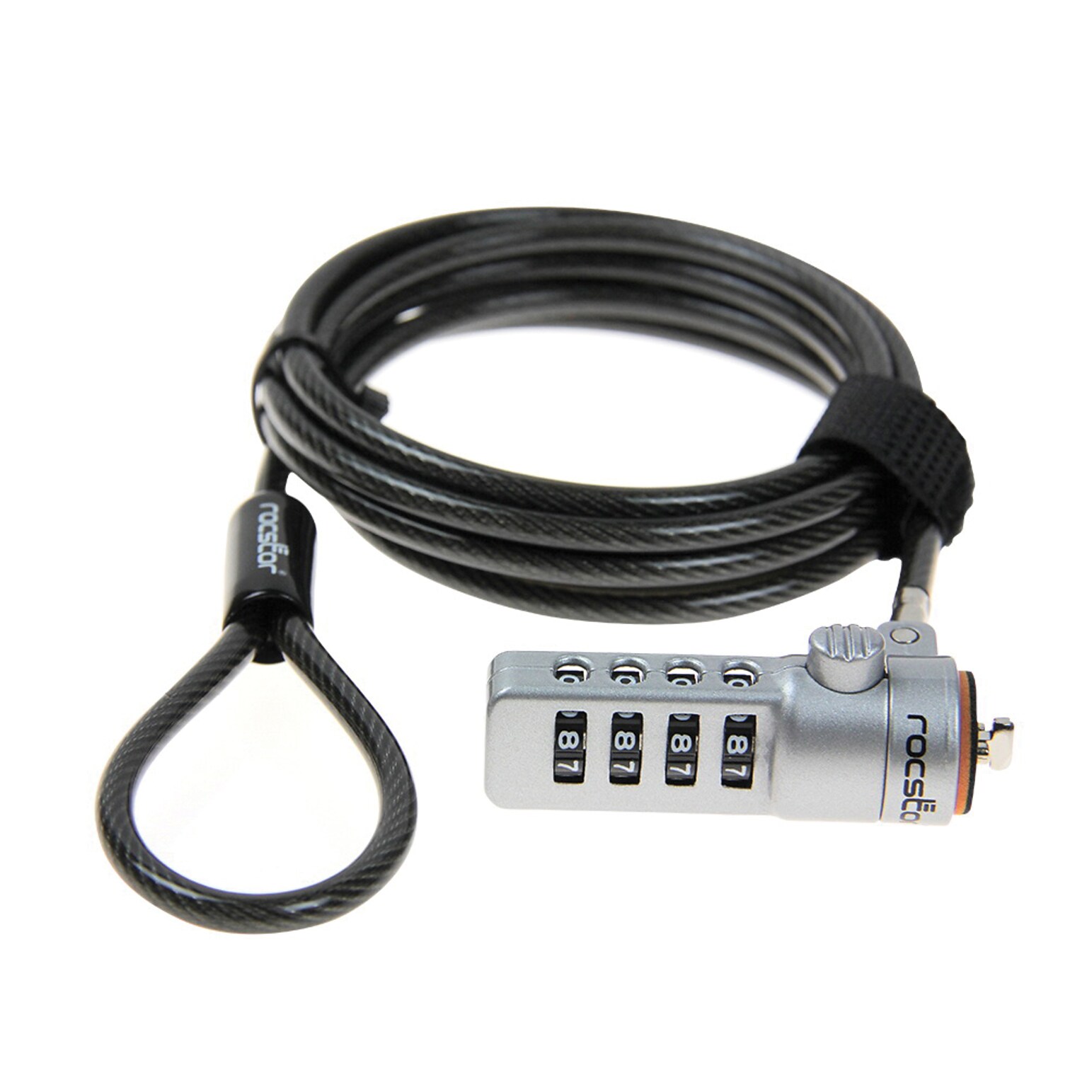 Rocstor® Rocbolt Premium Portable Combination Cable Lock Kit, Galvanized Steel (Y10C180-B1)