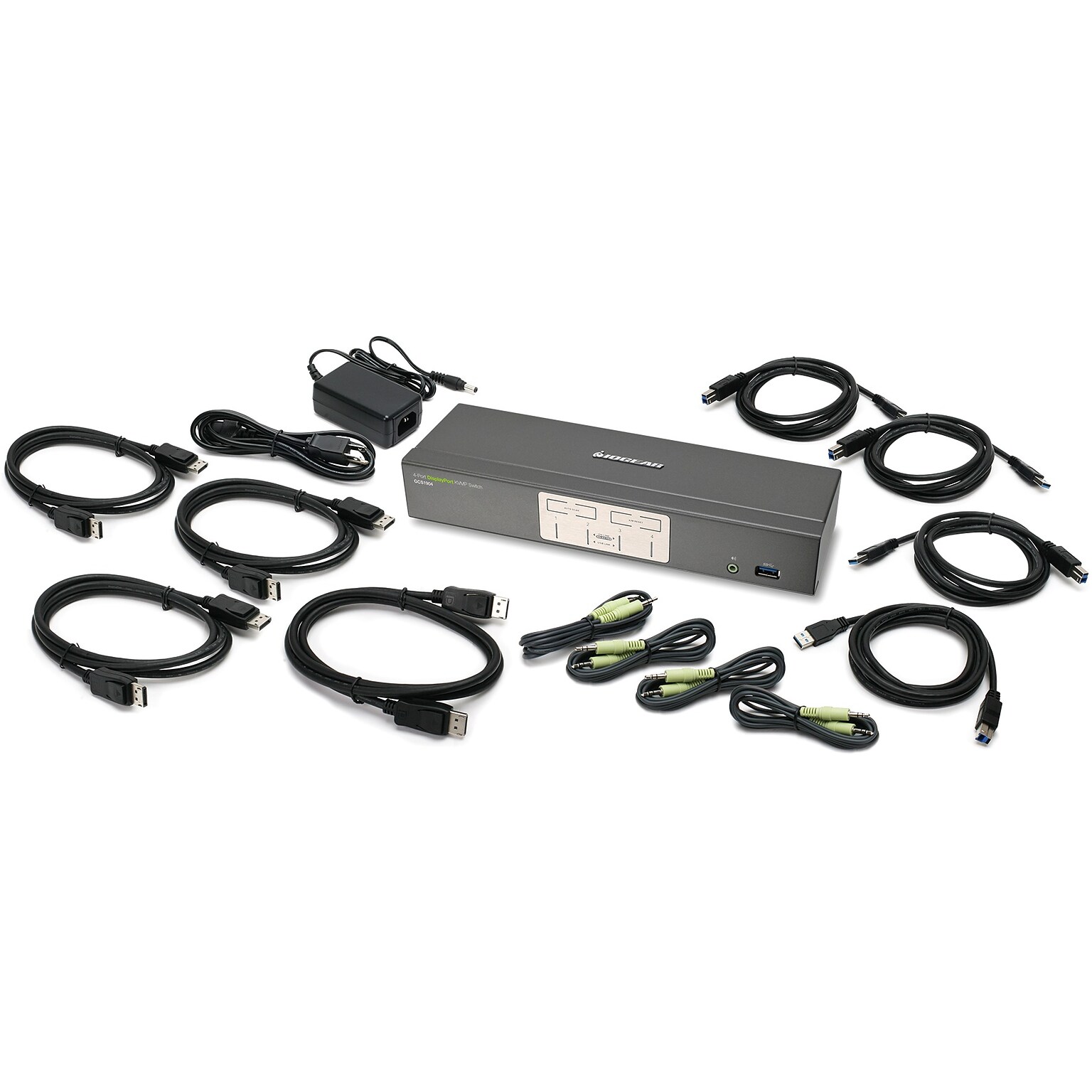 IOGEAR 4-Port DisplayPort KVMP Switch with USB 3.0 Hub (TAA Compliant) (GCS1904)