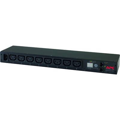 APC Metered Power Distribution Unit, 8-Outlet, 1U Rack Mount, Black (AP7821B)