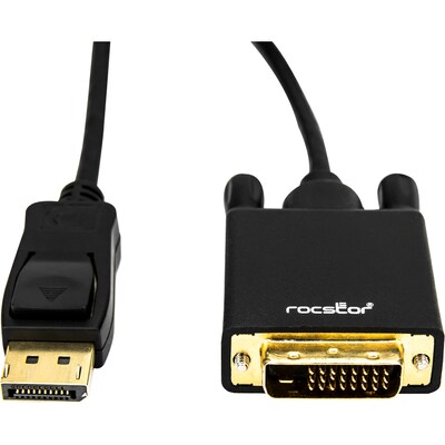 Rocstor Premium 6' Display Port to DVI-D Video Cable, Male to Male, Black (Y10C155-B1)