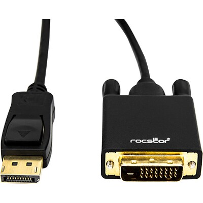 Rocstor Premium 6' Display Port to DVI-D Video Cable, Male to Male, Black (Y10C155-B1)