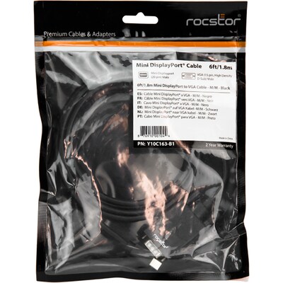 Rocstor Mini DisplayPort/VGA Video Cable (Y10C163-B1)