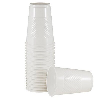 JAM Paper® Plastic Party Cups, 16 oz, White, 20 Glasses/Pack (22555216wh)