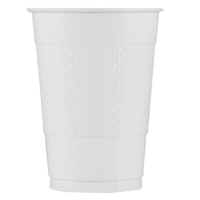 JAM Paper® Plastic Party Cups, 16 oz, White, 20 Glasses/Pack (22555216wh)