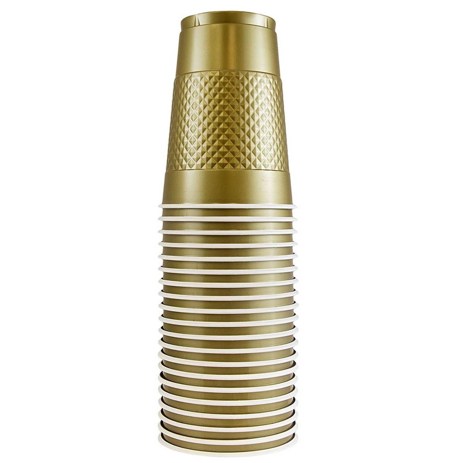 JAM Paper® Plastic Party Cups, 16 oz, Gold, 20 Glasses/Pack (22555216go)