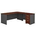 Bush Business Furniture Westfield 72W L Shaped Desk with 48W Return and Mobile File, Hansen Cherry, Installed (SRC001HCSUFA)