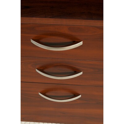 Bush Business Furniture Westfield Bow Front Desk with two 3 Drawer Mobile Pedestals, Hansen Cherry (SRC013HCSU)