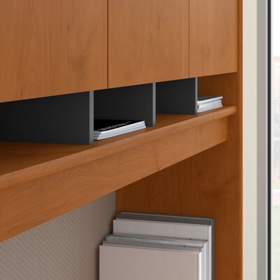 Bush Business Furniture Westfield 72W L Shaped Desk with Hutch and Mobile File Cabinet, Natural Cherry (SRC0018NCSU)