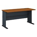 Bush Business Furniture Cubix 60W Desk, Natural Cherry, Installed (WC57460FA)