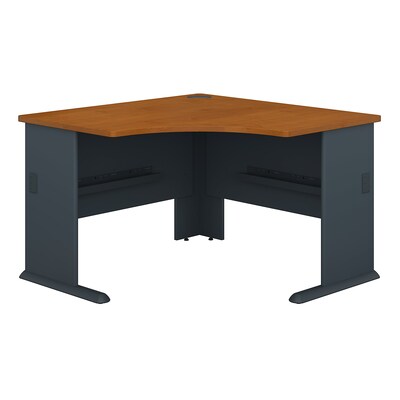 Bush Business Furniture Cubix 48W Corner Desk, Natural Cherry/Slate, Installed (WC57466FA)