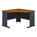 Bush Business Furniture Cubix 48W Corner Desk, Natural Cherry/Slate, Installed (WC57466FA)