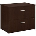 Bush Business Furniture Westfield Elite 36W 2 Drawer Lateral File Cabinet, Mocha Cherry, Installed (XXXWC12954CSUFA)