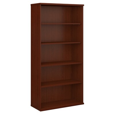 Bush Business Furniture Westfield 36W 5 Shelf Bookcase, Mahogany, Installed (WC36714FA)