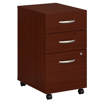 Bush Business Furniture Westfield 3 Drawer Mobile File Cabinet, Mahogany, Installed (WC36753SUFA)