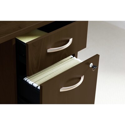Bush Business Furniture Westfield 72W x 36D Bow Front U Shaped Desk w/ Mobile File Cabinets, Mocha Cherry (SRC043MRSU)